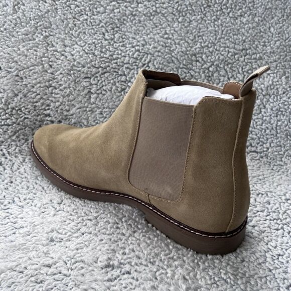 Steve Madden Men Highline Chelsea Boot Size 13 Sand Suede 100% Leather Shoes NEW - Picture 11 of 15